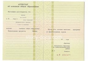 Аттестат за 9 класс 1995-2006 в Одинцово
